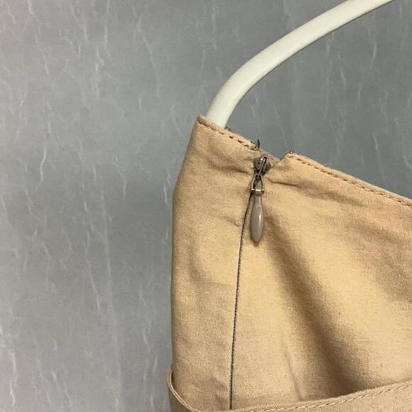 Theory Camel Pleated A-Line Skirt with Tie Waist Size 10 - Picture 8 of 9